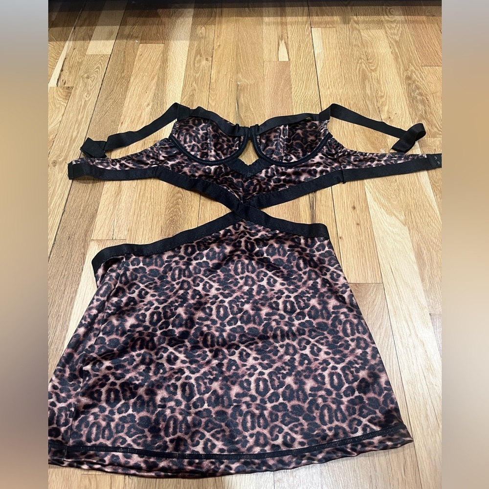 Cheetah mini cut out dress